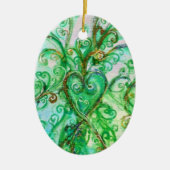 WHIMSICAL SCHNÖRKEL HERZ Hellrosa Fuchsie Keramik Ornament (Vorne)