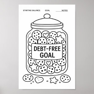 Whimsical Schulden Cookie JAR Fill-In Tracker Poster