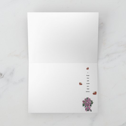 whimsical schwarz kitty wird gut Karte (Innenseite)