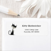 Whimsical Schwarz-weiß Mischous Cat-Adresse (Insitu)