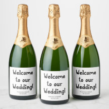 Whimsical Schwarz-weiß Welcome to Wedding