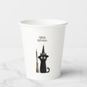 Whimsical Schwarze Katze Frohes Halloween Pappbecher (Vorderseite)