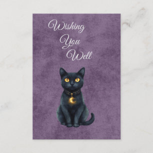 Whimsical Schwarze Katze Gothic Hochzeit Einlageka Begleitkarte