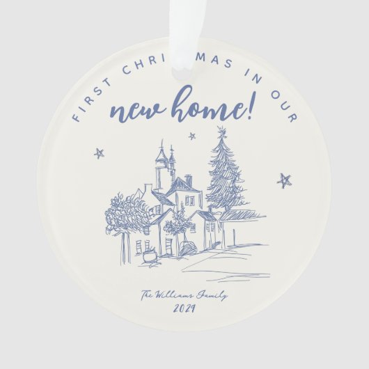 Whimsical Scribble 1. Weihnachten in unserem neuen Ornament (Vorderseite)