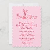 Whimsical Scribble Doodle Hand Drawing Brautparty Einladung (Vorderseite)