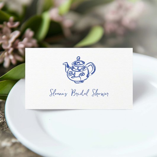 Whimsical Scribble Doodle Hand Drawing Brautparty Platzkarte