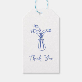 Whimsical Scribble Doodle Hand gezeichnet Danke Geschenkanhänger