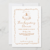 Whimsical Scribble Hand Drawn Pumpkin Erntedank Einladung (Vorderseite)