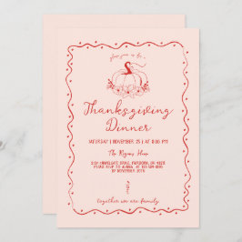 Whimsical Scribble Hand Drawn Pumpkin Erntedank Einladung