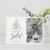 Whimsical Scribble Weihnachts-Foto Feiertagskarte (Stehend Vorderseite)