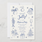 Whimsical Scribble Weihnachts-Party Einladung (Vorderseite)