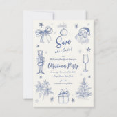 Whimsical Scribble Weihnachts-Party Save The Date (Vorderseite)