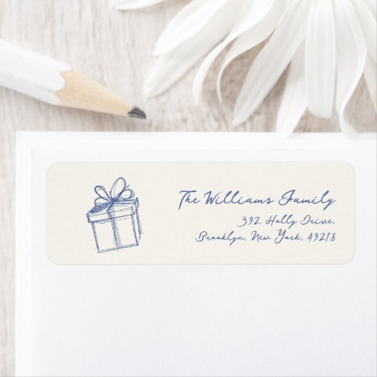 Whimsical Scribble Weihnachts-Rücksendeadresse (Insitu)