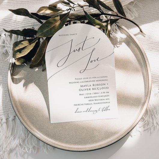 Whimsical Script Arch Just Liebe Hochzeit Einladung