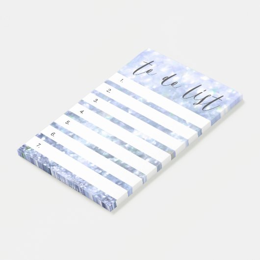 whimsical script blue funkle Wellness-Center To do Post-it Klebezettel (angewinkelt)