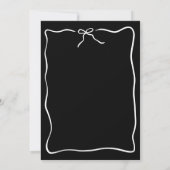 Whimsical Script Border Ribbon Black Wedding Einladung (Rückseite)