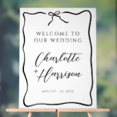 Whimsical Script Border Wedding Acrylschild (Neutral)
