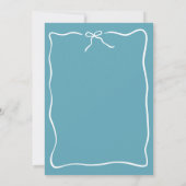 Whimsical Script Border Wedding Blue Save The Date (Rückseite)