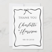 Whimsical Script Border Wedding Dankeskarte (Vorderseite)