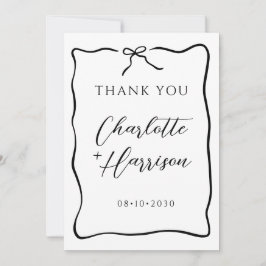 Whimsical Script Border Wedding Dankeskarte