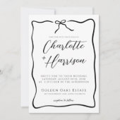 Whimsical Script Border Wedding Einladung (Vorderseite)