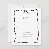 Whimsical Script Border Wedding RSVP Karte (Vorderseite)