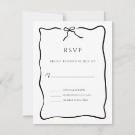 Whimsical Script Border Wedding RSVP Karte