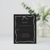 Whimsical Script Border Wedding RSVP Karte (Stehend Vorderseite)