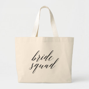 Whimsical Script Bride Squad Bachelorette Tote Bag Jumbo Stoffbeutel