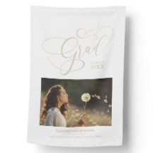 Whimsical Script Chic Gold Modernes Foto Graduate