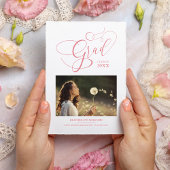 Whimsical Script Chic Pink Modernes Foto Graduate Einladung