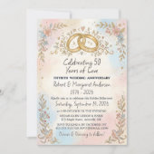 Whimsical Script Einfacher 50. Hochzeitstag Einladung (Vorderseite)