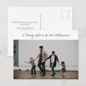 Whimsical Script Family Foto Neue Zuhause Moving Ankündigungspostkarte (Vorne/Hinten)