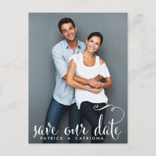 Whimsical Script Foto Save Our Date Postkarte II