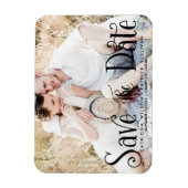 Whimsical Script-Foto Speichern Sie die Datumsmagn Magnet (Vertikal)