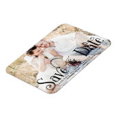 Whimsical Script-Foto Speichern Sie die Datumsmagn Magnet (Linke Seite)