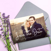 Whimsical Script Foto Wedding Save the Date