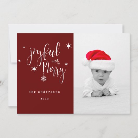 Whimsical Script fröhlich und fröhlich Weihnachtsk Einladung (Vorderseite)