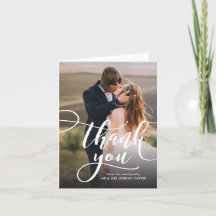 Whimsical Script Full Foto Wedding Vielen Dank