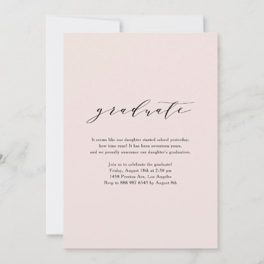 Whimsical Script Glitzer Class of 2025 Abschluss Ankündigung (Rückseite)