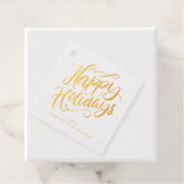 Whimsical Script Happy Holidays Gold Foil Geschenk Geschenkanhänger (Mit Box)