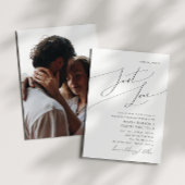 Whimsical Script Just Love Photo Wedding Einladung
