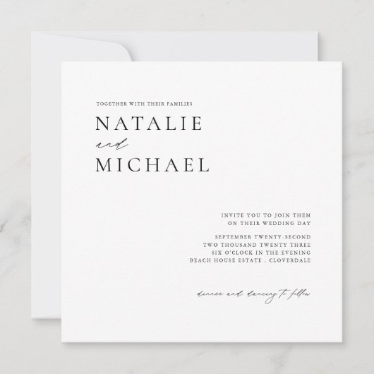 Whimsical Script Moderne Minimalistische Square Ho Einladung (Vorderseite)