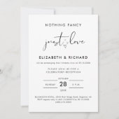 Whimsical Script Nichts Extravagant nur Liebe Hoch Einladung (Vorderseite)