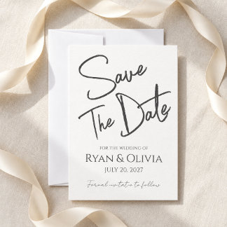 Whimsical Script Nothing Fancy Save-the-Date Save The Date