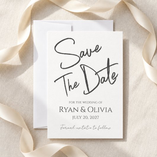 Whimsical Script Nothing Fancy Save-the-Date Save The Date