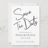 Whimsical Script Nothing Fancy Save-the-Date Save The Date (Vorderseite)