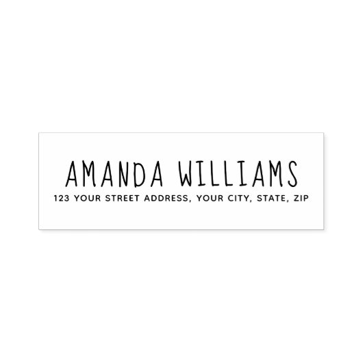 Whimsical script return address permastempel (Design)