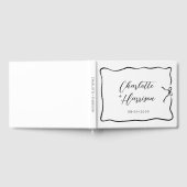 Whimsical Script Ribbon Border Wedding Gästebuch (Voll)