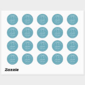 Whimsical Script Ribbon Border Wedding Runder Aufkleber (Blatt)